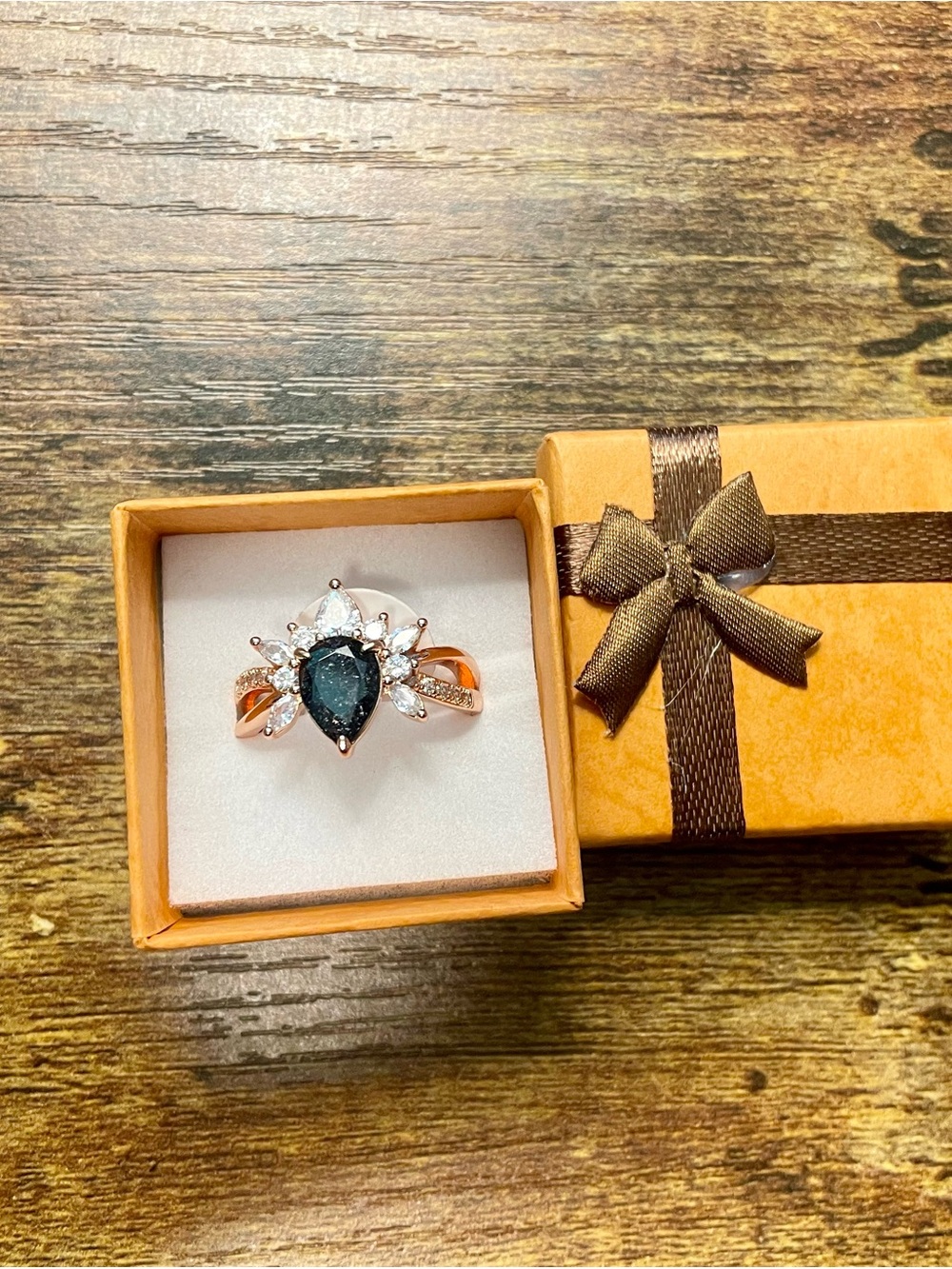 Bomb Party OG Black Ice Crystal and CZ on Rose Gold Ring Size 9
